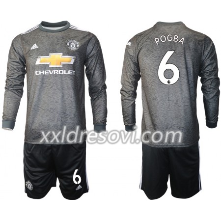 Manchester United Paul Pogba 6 Drugi Dječji Komplet Dresovi za Nogomet 2020-2021 Dugim Rukavima (+ kratke hlače)